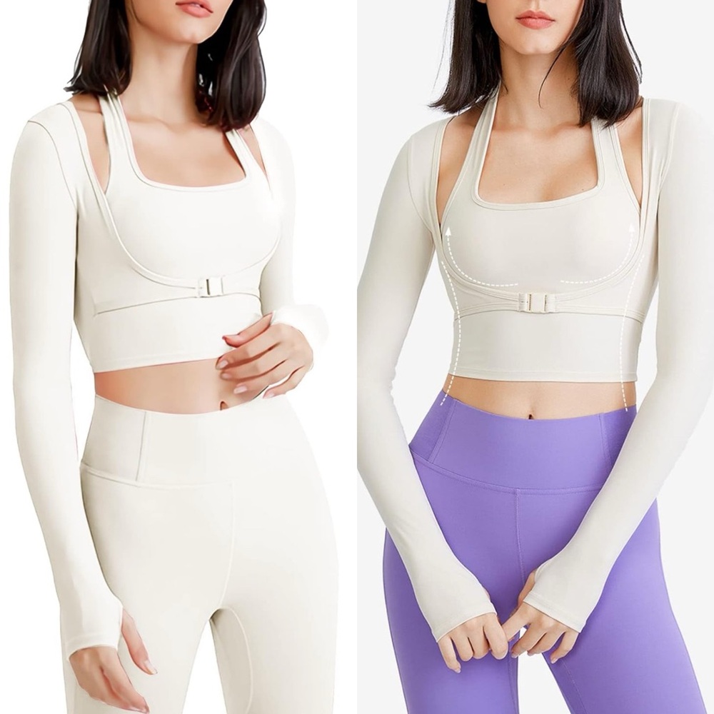 Long Sleeve Active Women's Crop Top
